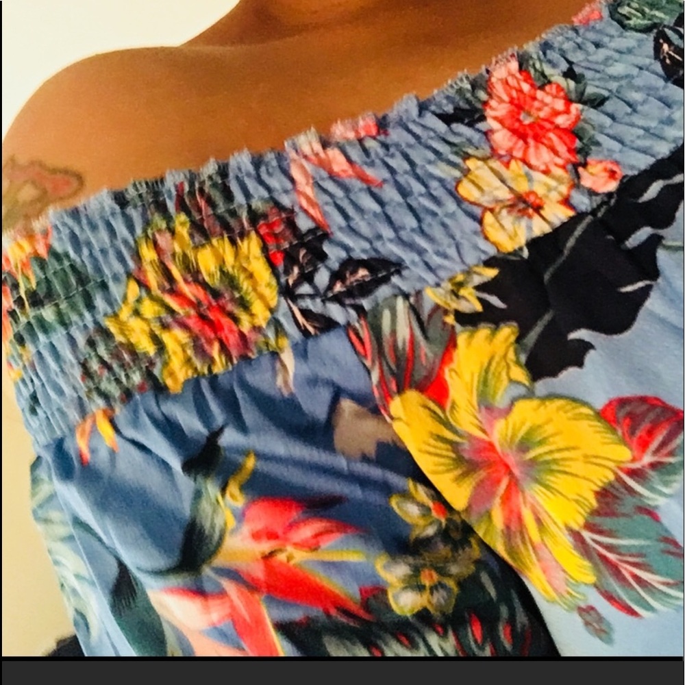 Floral satin blouse